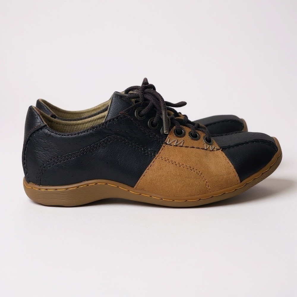 Dr Martens Lace Up Oxford Shoes Womens Size 8 Two Tone Brown Suede Leather Indie
